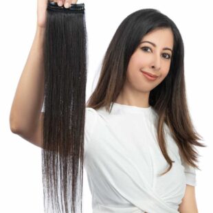 2 Set Hair Extensions Volumizer | Straight Hair Texture for a Sleek Finish