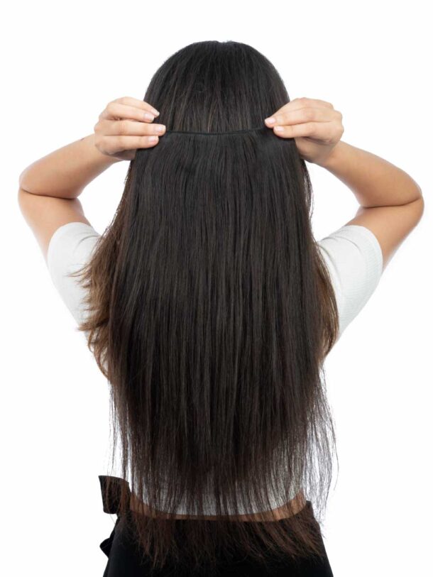 Single Piece Hair Extensions Volumizer | Straight Hair Texture for a Sleek Look - Image 3