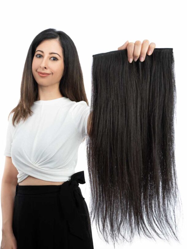 Single Piece Hair Extensions Volumizer | Straight Hair Texture for a Sleek Look