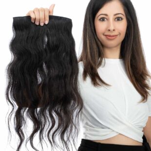 Single Piece Hair Extensions Volumizer | Wavy Hair Texture for Natural Volume